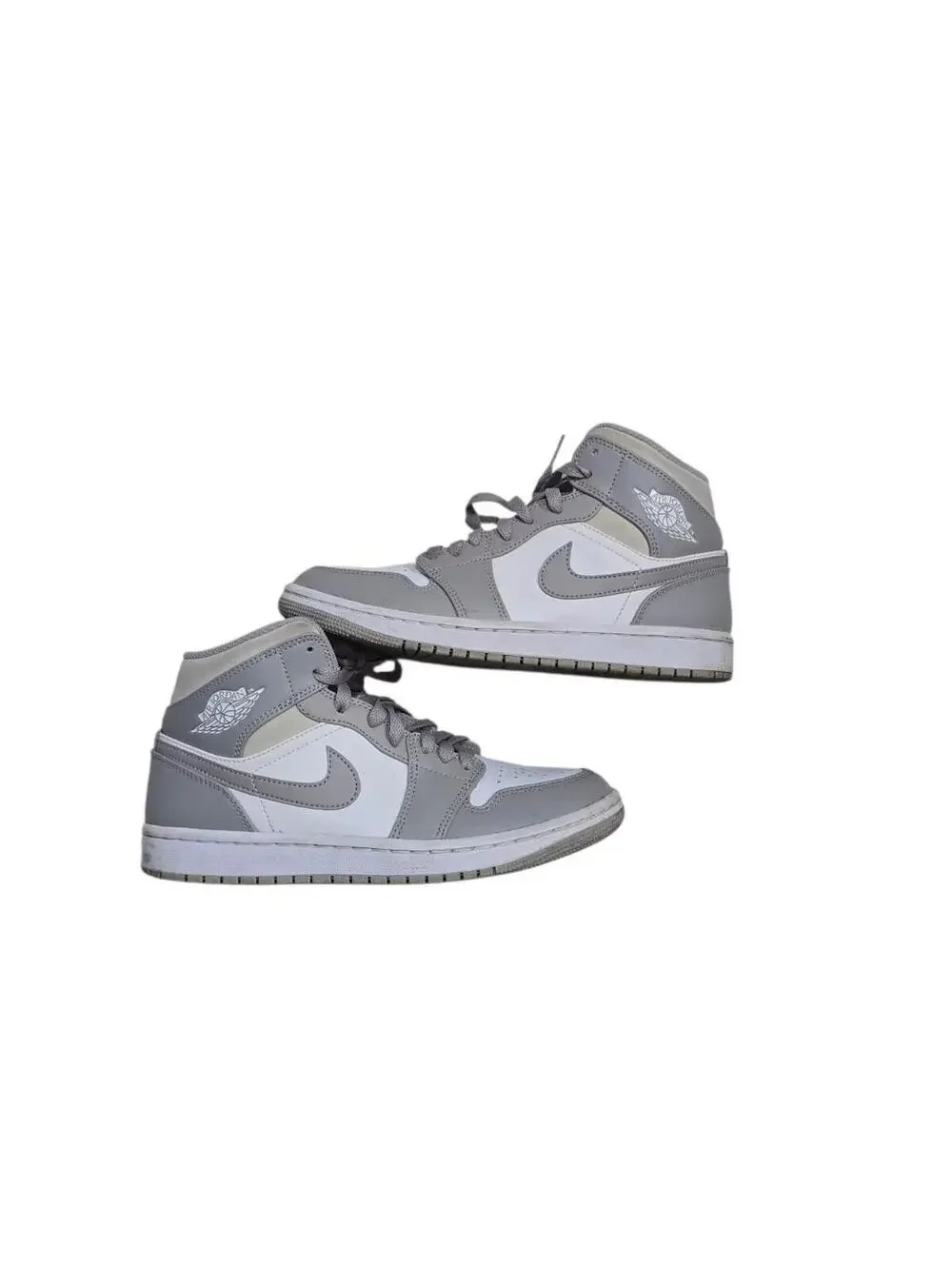 Air Jordan 1 Mid Light Smoke Grey 554724-082 Mens Size 7.5 White Gray No Box